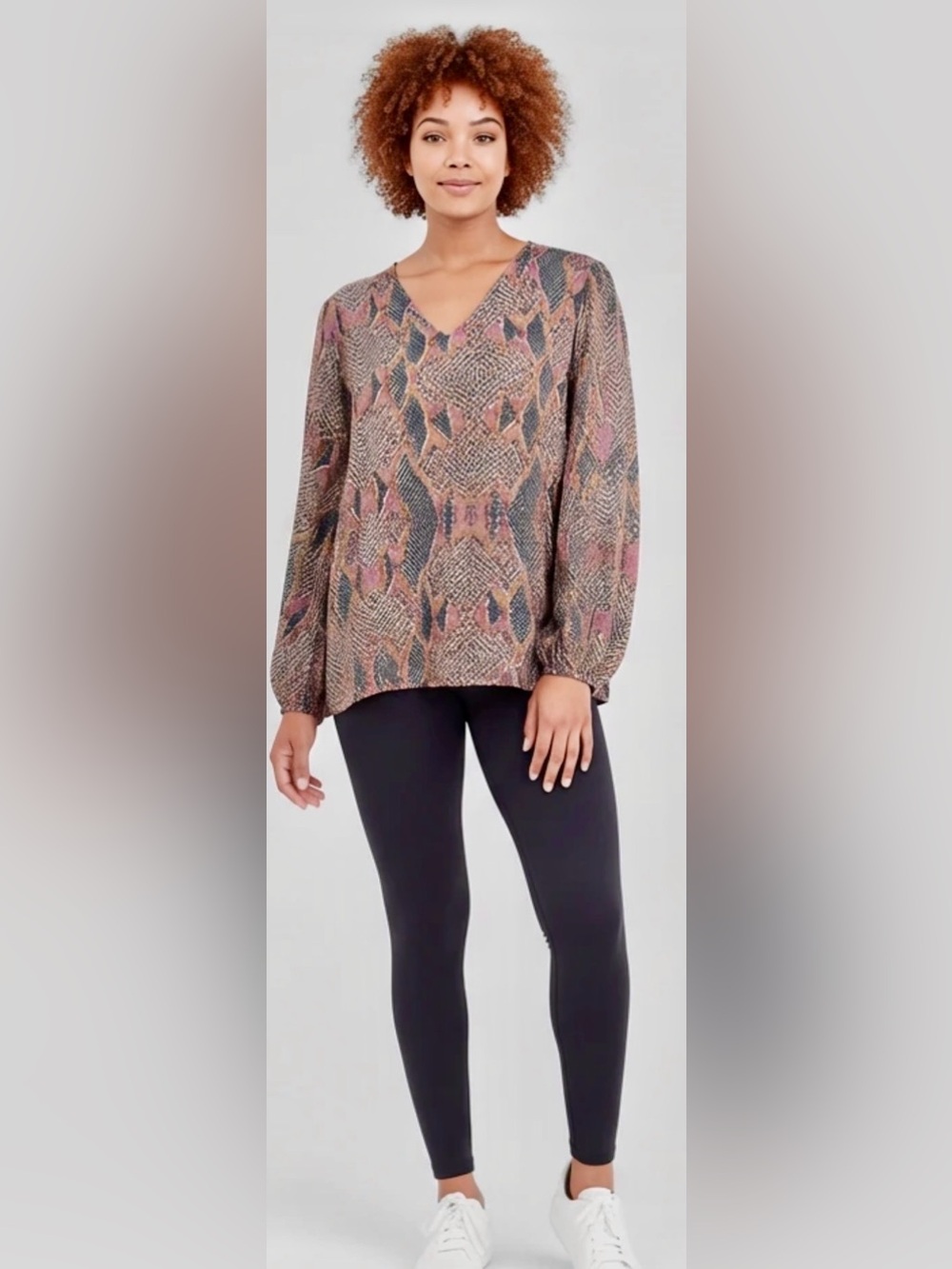 Adrienne Snakeskin Blouse